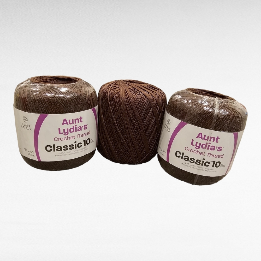 Aunt Lydia's Crochet Thread Classic 10 Fudge Brown
